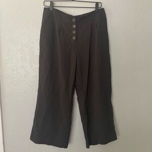 LOFT forest green pleated dress pants
